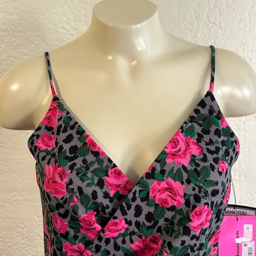 BETSY JOHNSON floral spaghetti stripes bodycon dress NWT sz 4 - Picture 10 of 15